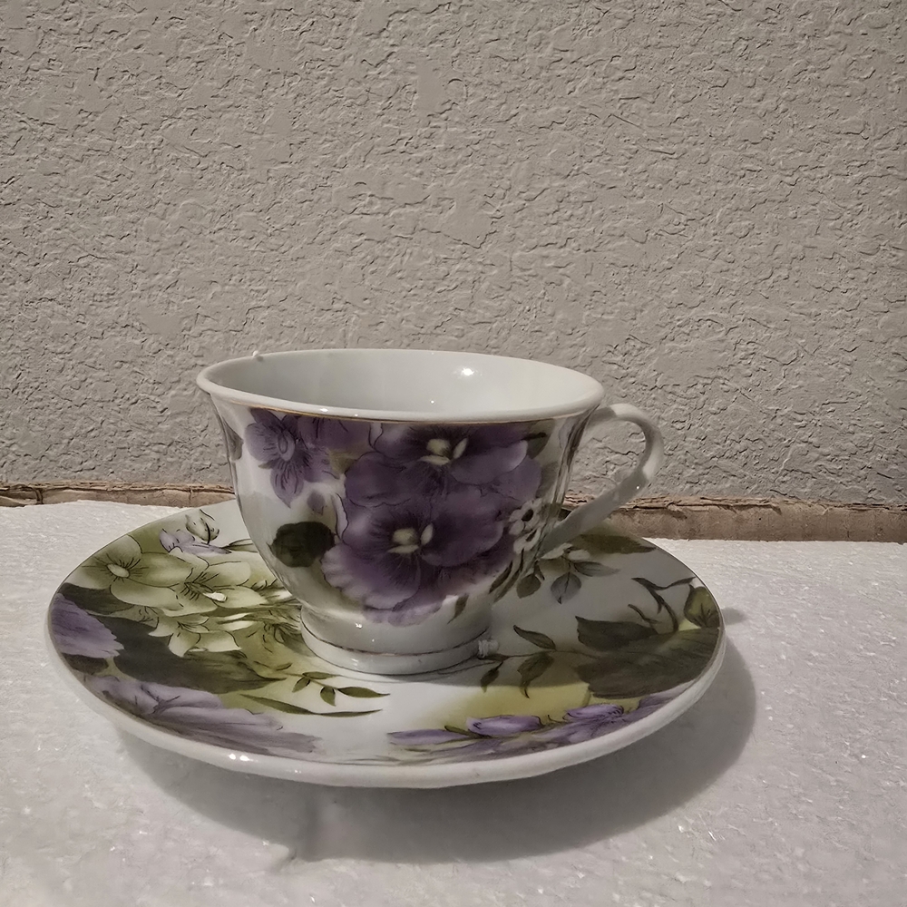 Floral Teacup and Saucer Set